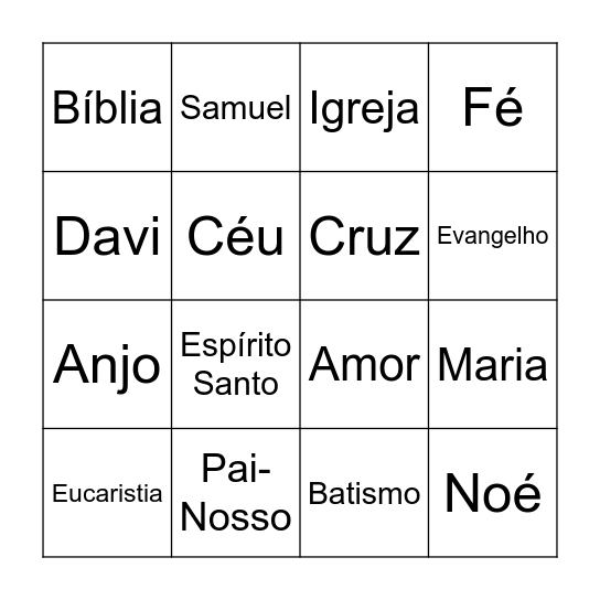 BINGO DA CATEQUESE Bingo Card