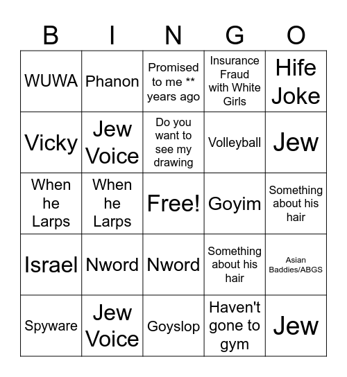 CONGE BOARD Bingo Card