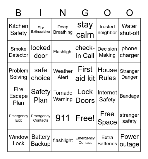 Home Alone Bingo Card