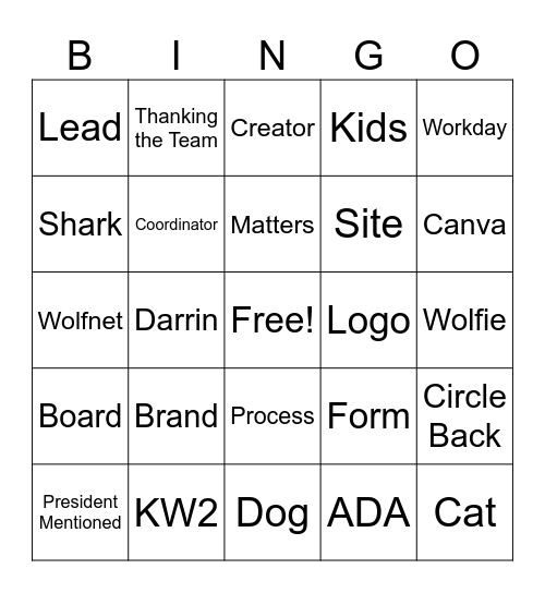 MarCom Meetings Bingo Card