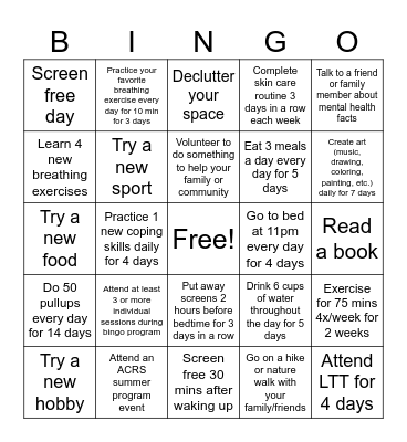 SV Bingo Card