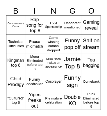 EVO 2026 Bingo Card
