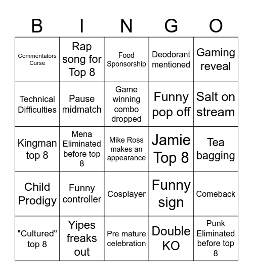 EVO 2026 Bingo Card
