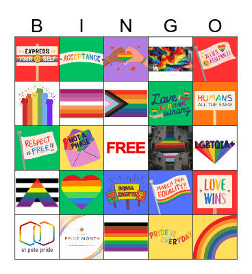 PRIDE BINGO Card