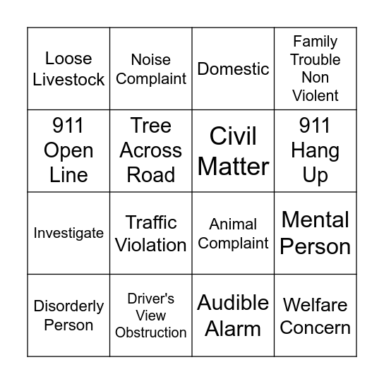 Bingo Card
