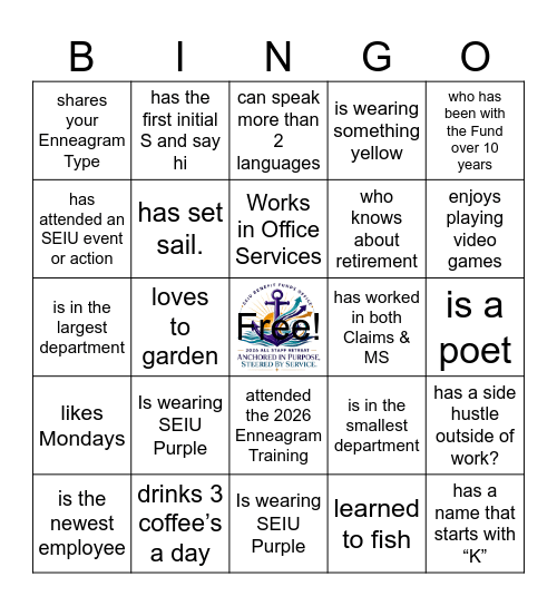 Find Someone Who.... Bingo Card
