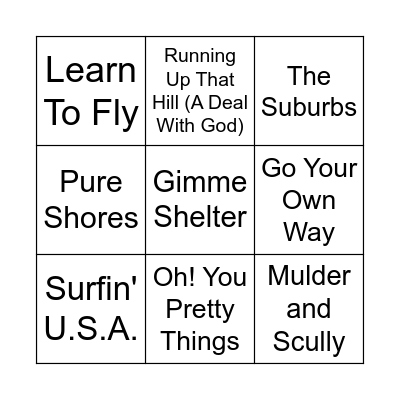 Mike's 40th Music Bingo Bonanza! Bingo Card