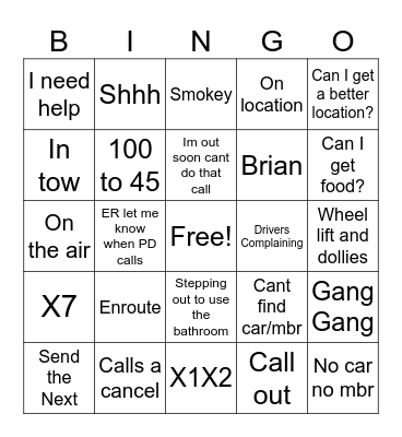 Express Sayings Bingo Card