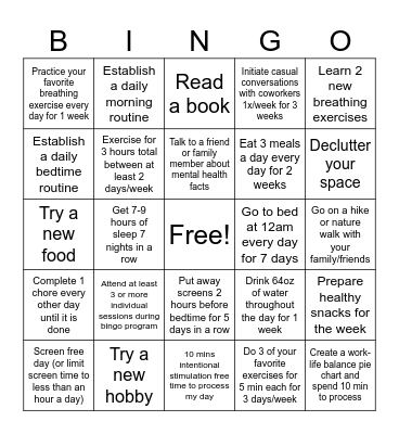 SZ Bingo Card