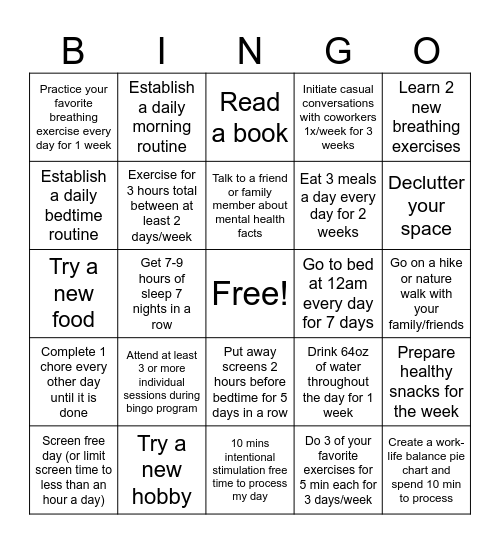 SZ Bingo Card