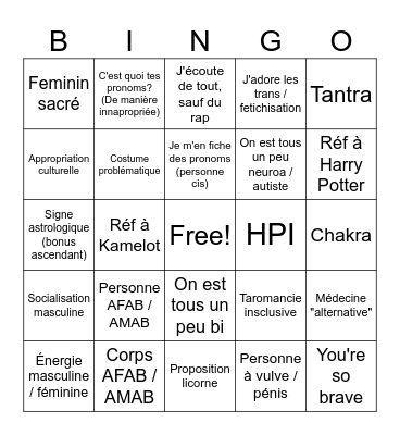 Bingo Sexpo Bingo Card