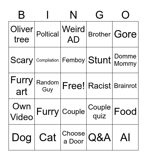 Harry’s Instagram Bingo Card