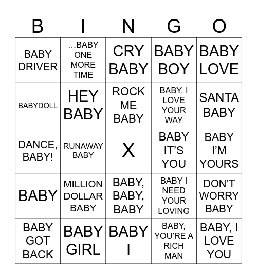 SINGO Bingo Card