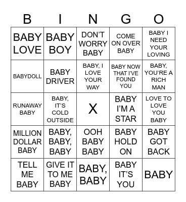 SINGO Bingo Card