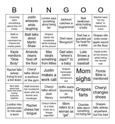 Quirky Pete Bingo Card