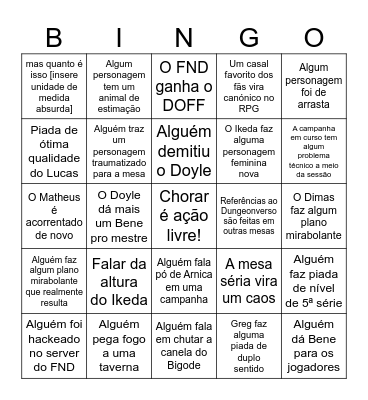 Bingo na Dungeon Bingo Card