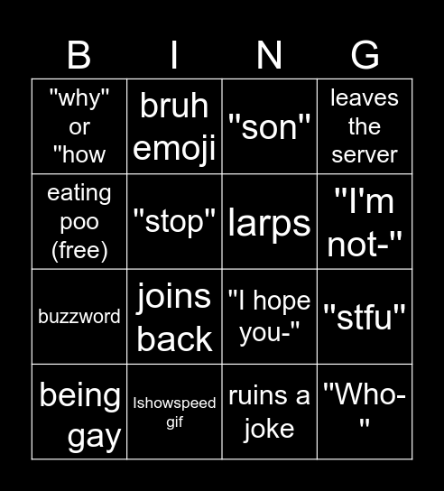 Stillhandling Bingo Card