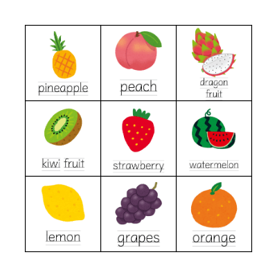 FRUIT BINGO Card