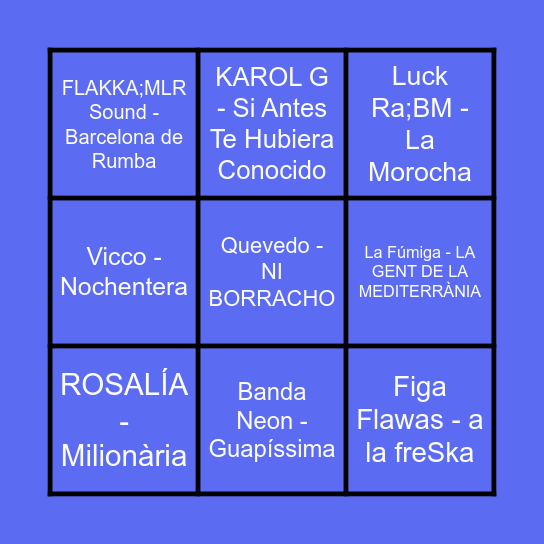 Bingo Bisaroques Bingo Card