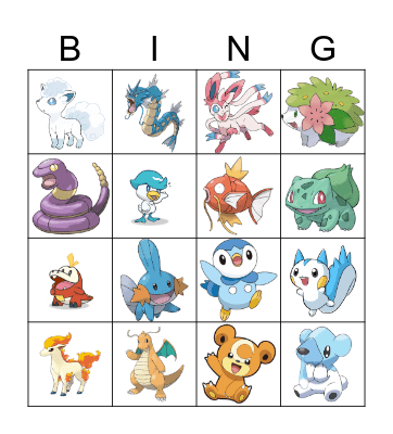 Pokemon Bingo Card