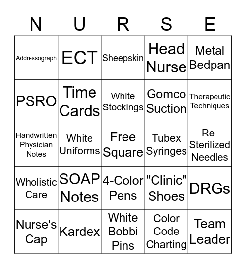 A Nurse's Life Bingo Card
