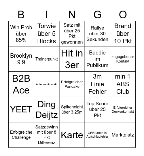 VNL BEL x GER 26.6.26 Bingo Card