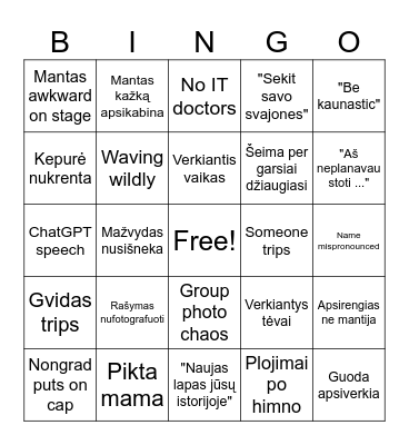Ktu graduation Bingo Card