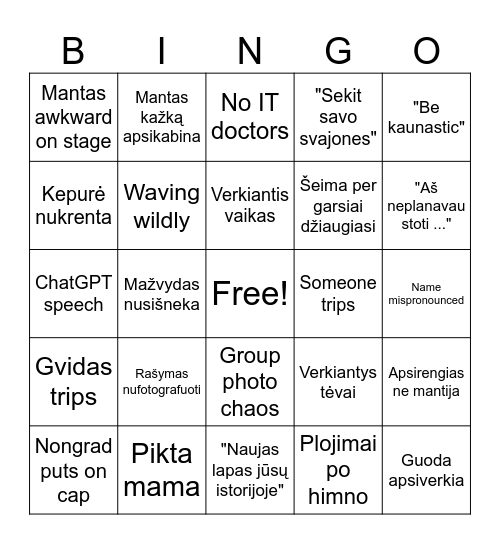 Ktu graduation Bingo Card