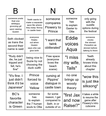 friend deltarune playthrough predictions Bingo Card
