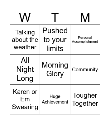 WTM BRUNCH BINGO Card