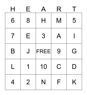 Happy Valentine's Day Bingo Card