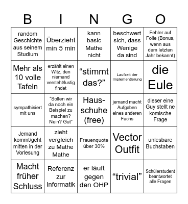 AnaLina Bingo Card