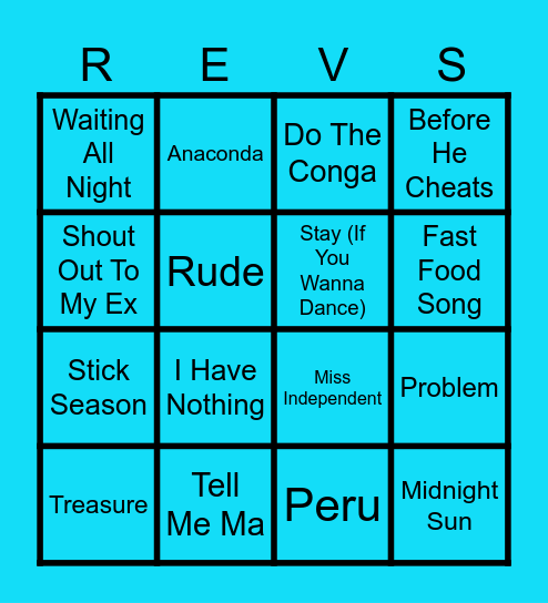 Banging Bangers nope (Round 2) Bingo Card