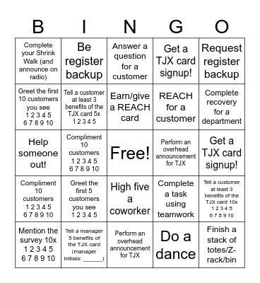 Marshalls Bingo Card