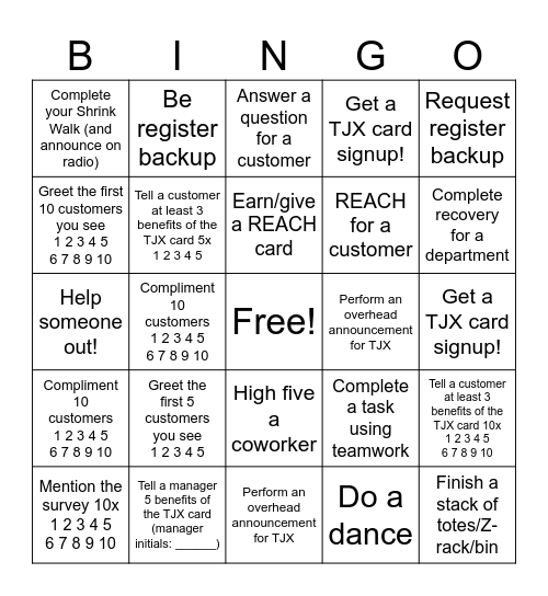 Marshalls Bingo Card