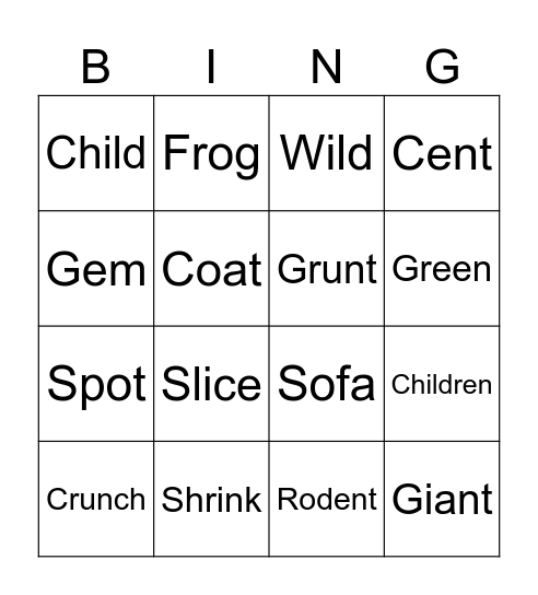 Switch it group 1 phonics bingo Card