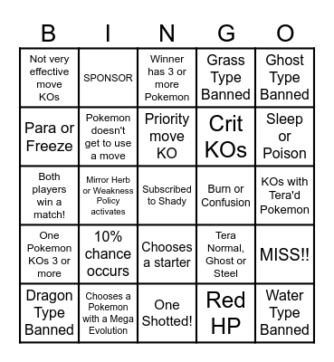 Then we fight bingo Shady Banned Bingo Card