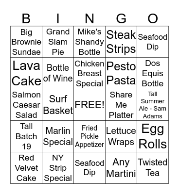 Server Bingo Card