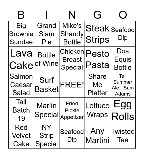 Server Bingo Card