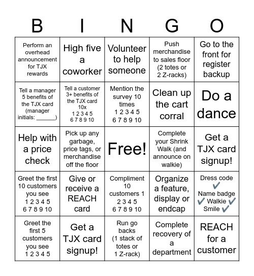 Marshalls Bingo Card