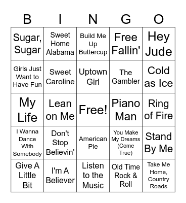 Musical Bingo #3 Bingo Card