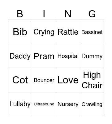 Baby Bingo Card