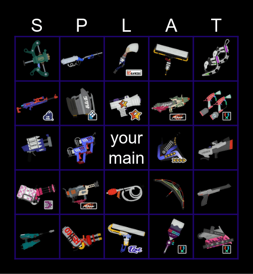 Splatoon 3 Bingo Card