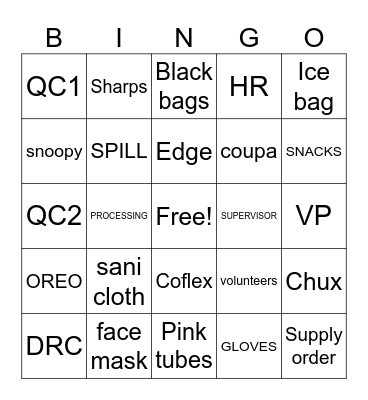 Kitting Day Bingo Card