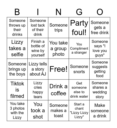 Lizzy's Bach Bingo Card