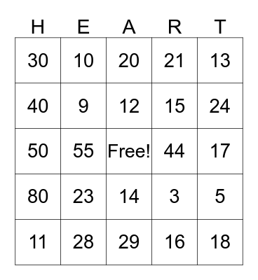 Happy Valentine's Day! Bingo Card