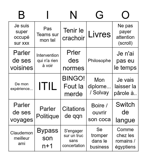 P-C Bingo Card