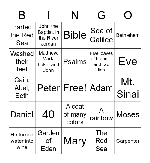 Spirituality Bingo Card