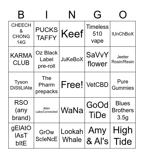 BINGO FRIDAY Bingo Card