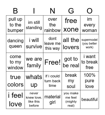 Billboards top pride month songs Bingo Card